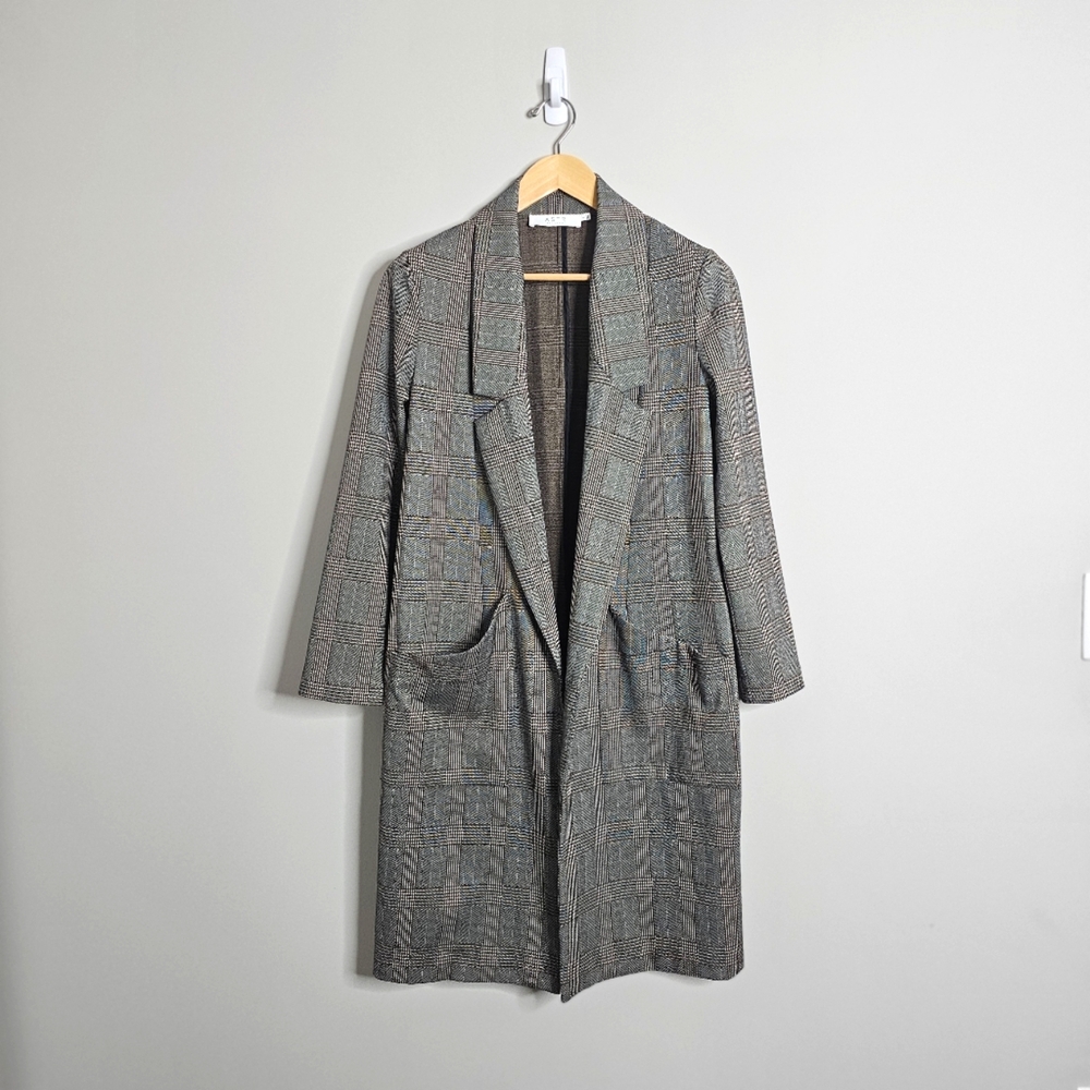 ASTR The Label Brown Black Plaid Oversized Coat Size Small - Picture 3 of 10